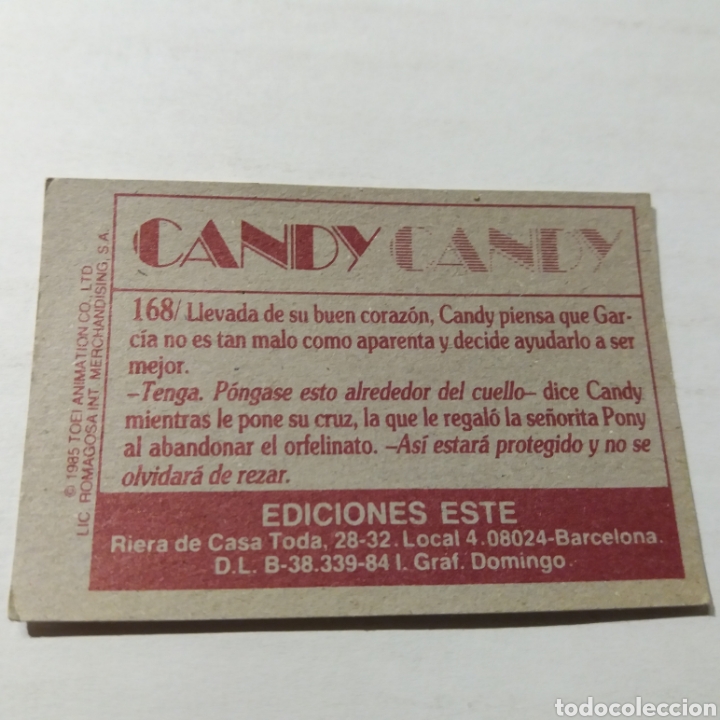 Coleccionismo cromos antiguos: Cromo CANDY CANDY - Ediciones Este a&ntilde;o 1985 - n&uacute;m 168 - Foto 2