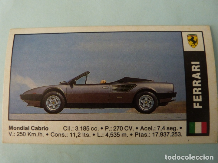 Coleccionismo cromos antiguos: CROMO DE COCHES FERRARI SIN PEGAR N&ordm; 145 A&Ntilde;O 1990 DEL ALBUM COCHES 91 DE CUSCO