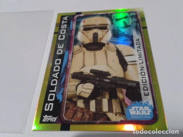 Collectable Antique Stickers: CROMO TOPPS  STAR WARS ( SOLDADO DE COSTA - EDICION LIMITADA ) ROGUE ONE NUEVO