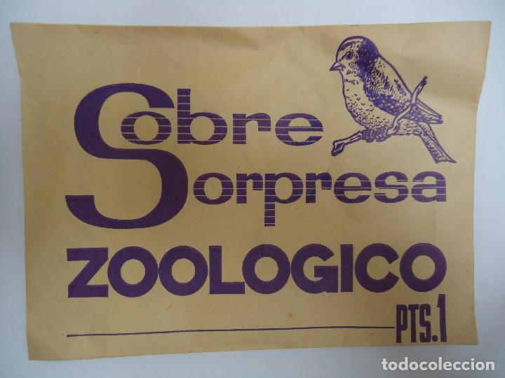 Collectionnisme Cartes &agrave; collectionner anciennes: SOBRE DE CROMOS SIN ABRIR SOBRE SORPRESA ZOOLOGICO. ANTIGUO