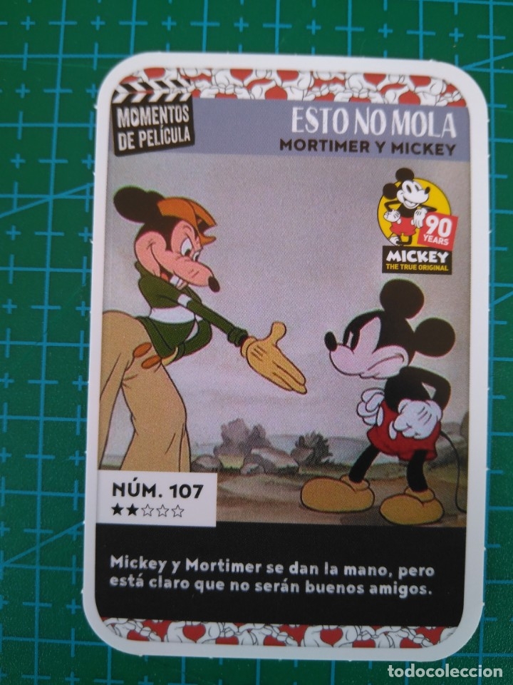 Coleccionismo cromos antiguos: CARTA/TRADING CARD MOMENTOS DE PELICULA DISNEY-CARREFOUR N&ordm; 107 MORTIMER+MICKEY MOUSE 90 ANIVERSARIO