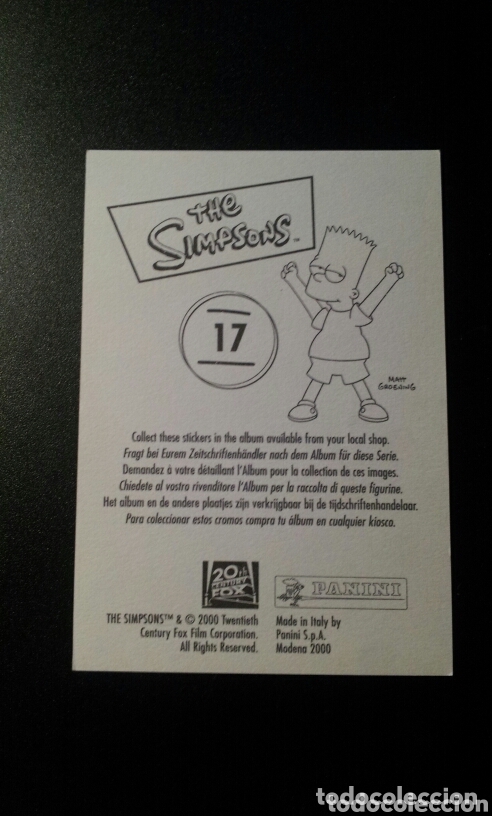 Coleccionismo cromos antiguos: CROMO - N&deg; 017 - THE SIMPSONS - PANINI - A&Ntilde;O 2000 - Foto 2
