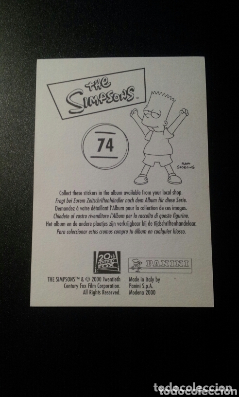 Coleccionismo cromos antiguos: CROMO - N&deg; 074 - THE SIMPSONS - PANINI - A&Ntilde;O 2000 - Foto 2
