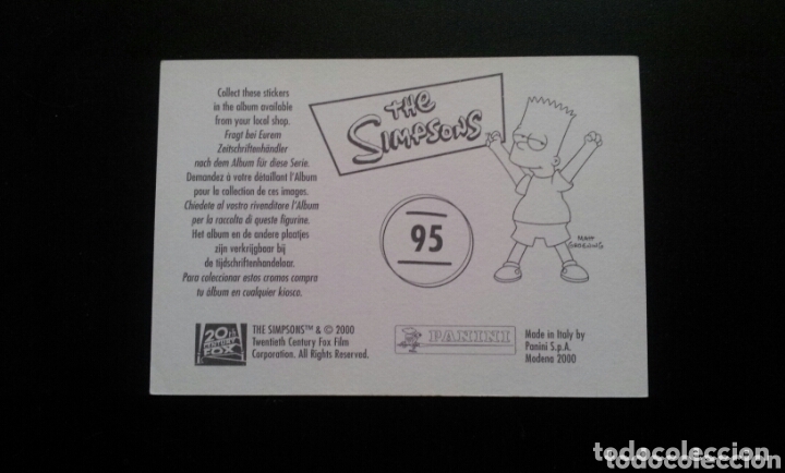 Coleccionismo cromos antiguos: CROMO - N&deg; 095 - THE SIMPSONS - PANINI - A&Ntilde;O 2000 - Foto 2