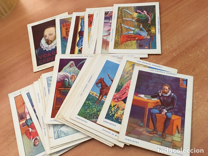 Coleccionismo Cromos antiguos: LOS GRANDES HOMBRES, CERVANTES. COLECCION COMPLETA 36 CROMOS PUBLICIDAD AMATLLER (CRIP3)