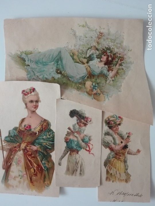 Coleccionismo cromos antiguos: Lote cuatro cromolitografias antiguas.