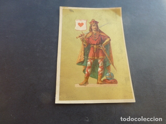 Coleccionismo Cromos antiguos: NAIPE DE BARAJA CORAZON ANTIGUO CROMO SIGLO XIX
