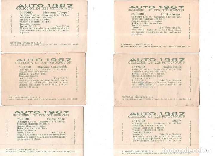 Coleccionismo Cromos antiguos: CROMOS AUTO 1967. LOTE DE 63 CROMOS. BRUGUERA. DIFERENTES. NUNCA PEGADOS. VER. - Foto 7 - 175024858
