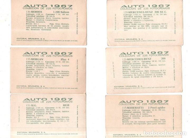 Coleccionismo Cromos antiguos: CROMOS AUTO 1967. LOTE DE 63 CROMOS. BRUGUERA. DIFERENTES. NUNCA PEGADOS. VER. - Foto 13 - 175024858