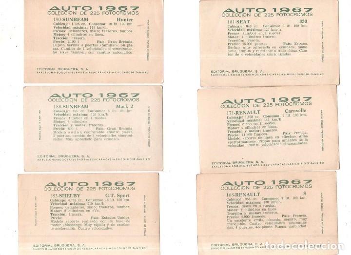 Coleccionismo Cromos antiguos: CROMOS AUTO 1967. LOTE DE 63 CROMOS. BRUGUERA. DIFERENTES. NUNCA PEGADOS. VER. - Foto 19 - 175024858