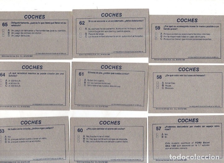 Coleccionismo Cromos antiguos: CROMOS COCHES 1986. LOTE DE 123 CROMOS. EDICIONES UNIDAS. DIFERENTES. NUNCA PEGADOS. VER FOTOS. - Foto 11 - 175093497