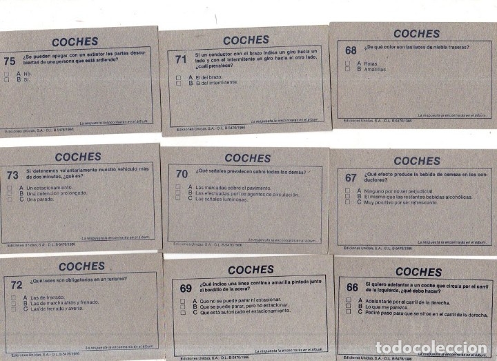 Coleccionismo Cromos antiguos: CROMOS COCHES 1986. LOTE DE 123 CROMOS. EDICIONES UNIDAS. DIFERENTES. NUNCA PEGADOS. VER FOTOS. - Foto 13 - 175093497