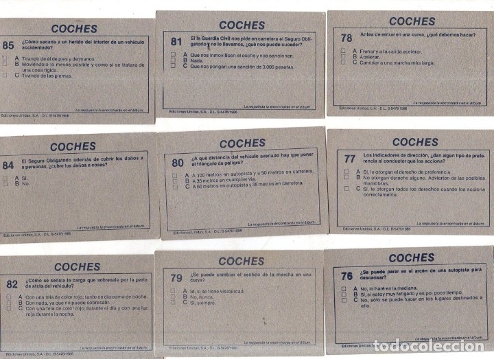 Coleccionismo Cromos antiguos: CROMOS COCHES 1986. LOTE DE 123 CROMOS. EDICIONES UNIDAS. DIFERENTES. NUNCA PEGADOS. VER FOTOS. - Foto 15 - 175093497