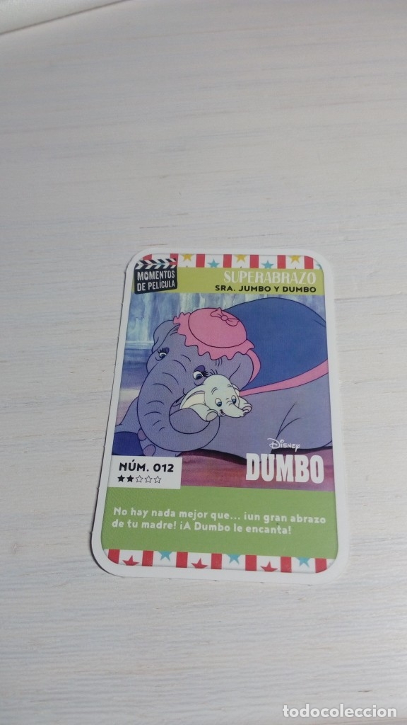 Coleccionismo Cromos antiguos: NUMERO 12 DUMBO MOMENTOS DE PEL&Iacute;CULA DISNEY CARREFOUR EN PERFECTO ESTADO