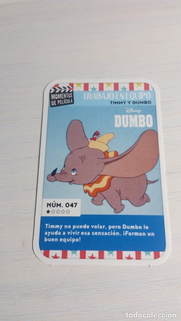 Coleccionismo Cromos antiguos: NUMERO 47 DUMBO MOMENTOS DE PEL&Iacute;CULA DISNEY CARREFOUR EN PERFECTO ESTADO NO PANINI