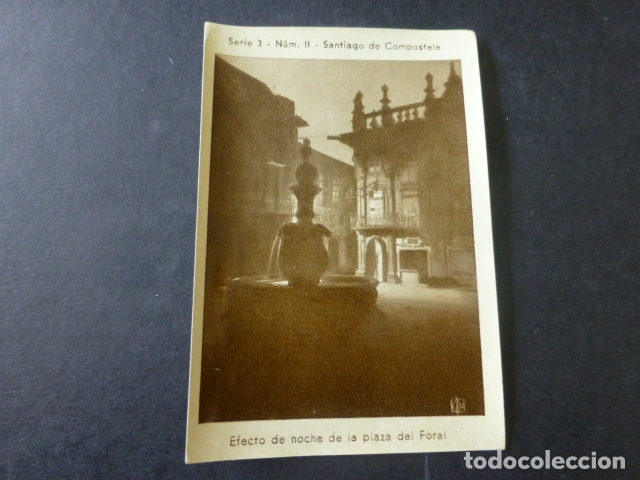 Sammeln alte Sammelbilder: SANTIAGO DE COMPOSTELA EFECTO DE NOCHE DE LA PLAZA DEL TORAL CROMO ANTIGUO