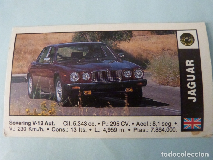 Coleccionismo Cromos antiguos: CROMO DE COCHES JAGUAR SIN PEGAR N&ordm; 127 A&Ntilde;O 1990 DEL ALBUM COCHES 91 DE CUSCO
