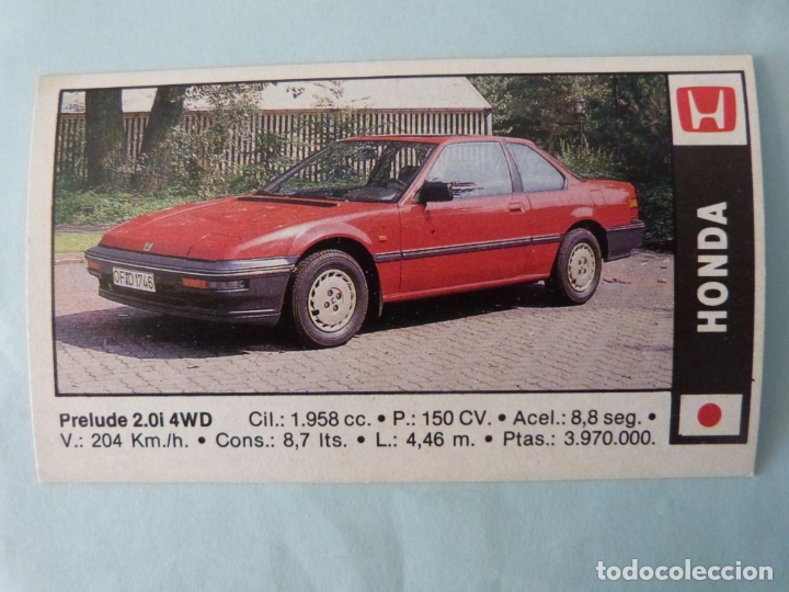 Coleccionismo Cromos antiguos: CROMO DE COCHES HONDA SIN PEGAR N&ordm; 69 A&Ntilde;O 1990 DEL ALBUM COCHES 91 DE CUSCO