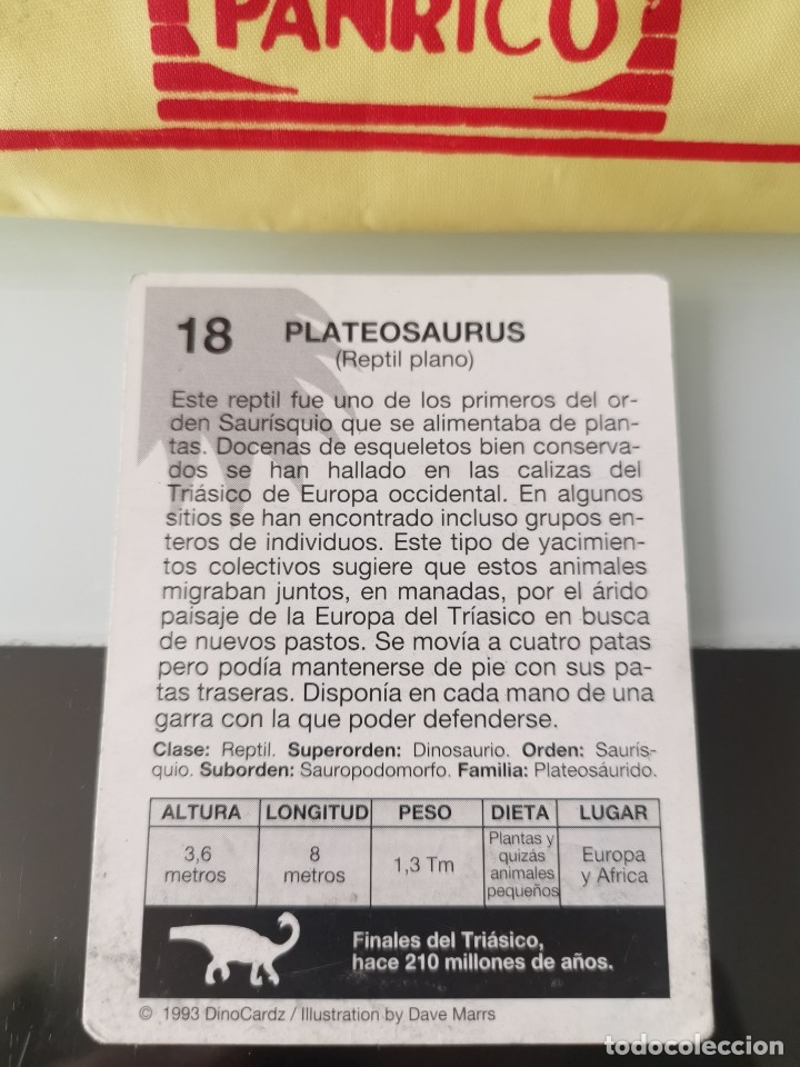 Coleccionismo cromos antiguos: CROMO DINOSAURIOS DINOCARDZ N&ordm; 18 - Foto 2