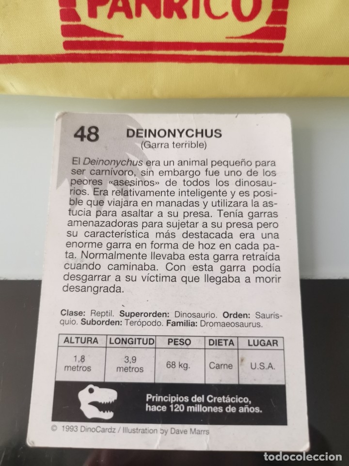 Coleccionismo cromos antiguos: CROMO DINOSAURIOS DINOCARDZ N&ordm; 48 - Foto 2