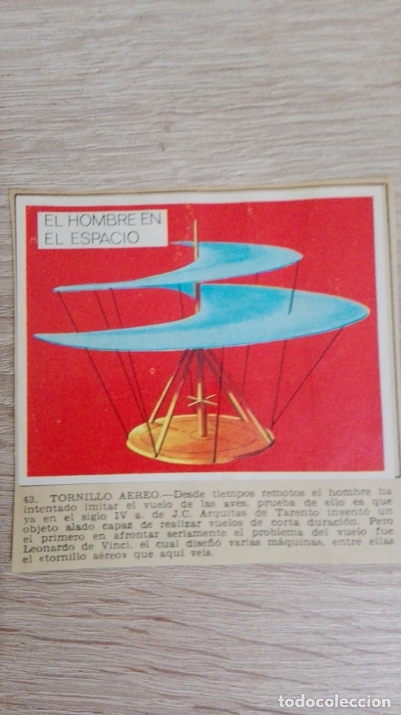 Sammeln alte Sammelbilder: CROMO N&ordm; 43 TORNILLO A&Eacute;REO-&Aacute;LBUM MAGA-A&Ntilde;O 1967-LA NATURALEZA Y EL HOMBRE.