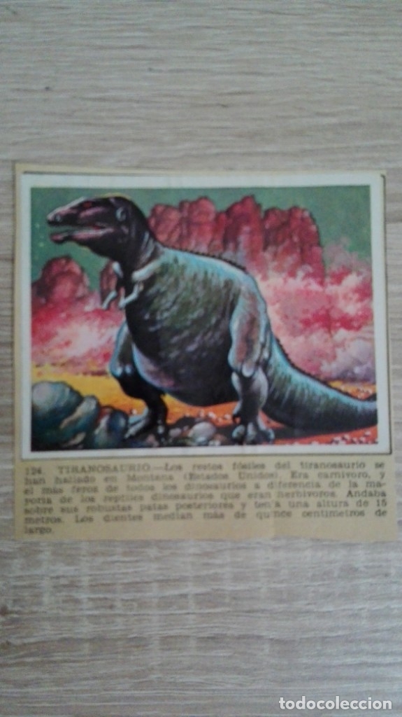 Sammeln alte Sammelbilder: CROMO N&ordm; 124 TIRANOSAURIO-&Aacute;LBUM MAGA-A&Ntilde;O 1967-LA NATURALEZA Y EL HOMBRE.