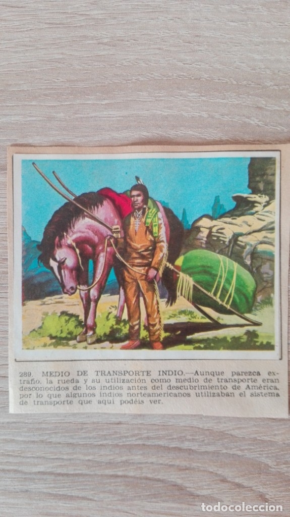 Sammeln alte Sammelbilder: CROMO N&ordm; 289 MEDIO DE TRANSPORTE INDIO-&Aacute;LBUM MAGA-A&Ntilde;O 1967-LA NATURALEZA Y EL HOMBRE.