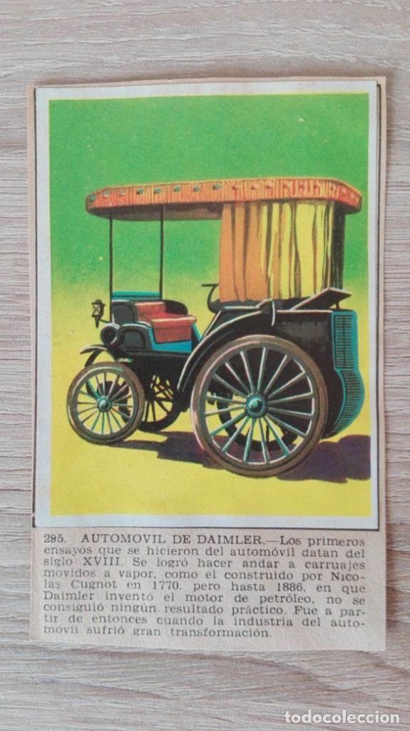 Colecionismo Cromos antigos: CROMO N&ordm; 295 AUTOM&Oacute;VIL DE DAIMLER-&Aacute;LBUM MAGA-A&Ntilde;O 1967-LA NATURALEZA Y EL HOMBRE.