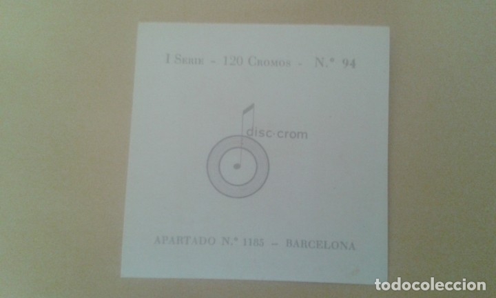 Coleccionismo cromos antiguos: CROMO DISC CROM. NUMERO 94. - Foto 2
