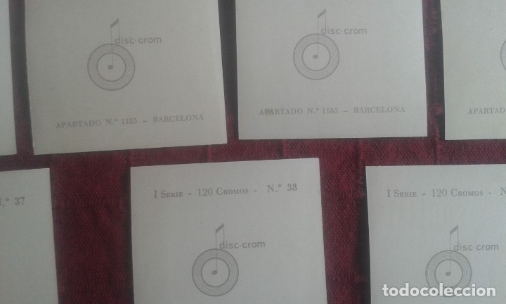 Coleccionismo cromos antiguos: LOTE DE 7 CROMOS DISC CROM. NUMEROS DEL 33 AL 39. - Foto 3