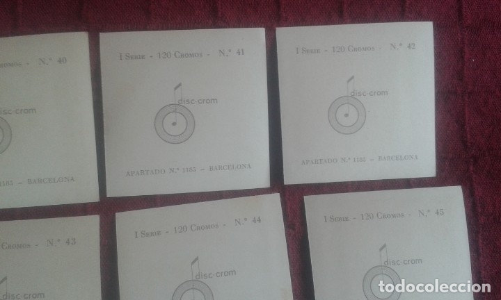 Coleccionismo cromos antiguos: LOTE DE 11 CROMOS DISC CROM. NUMEROS DEL 40 AL 50. - Foto 7