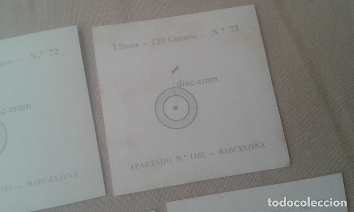 Coleccionismo cromos antiguos: LOTE DE 7 CROMOS. DISC CROM. NUMEROS DEL 71 AL 77. - Foto 3