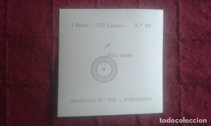 Coleccionismo cromos antiguos: CROMO DISC CROM. NUMERO 59. - Foto 2
