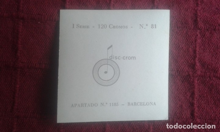 Coleccionismo cromos antiguos: CROMO DISC CROM. NUMERO 81. - Foto 2