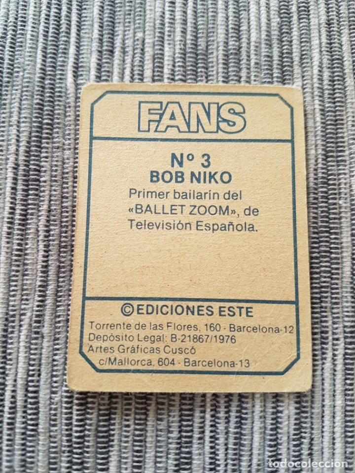 Coleccionismo cromos antiguos: FANS N&ordm; 3 BOB NIKO SIN PEGAR - Foto 2