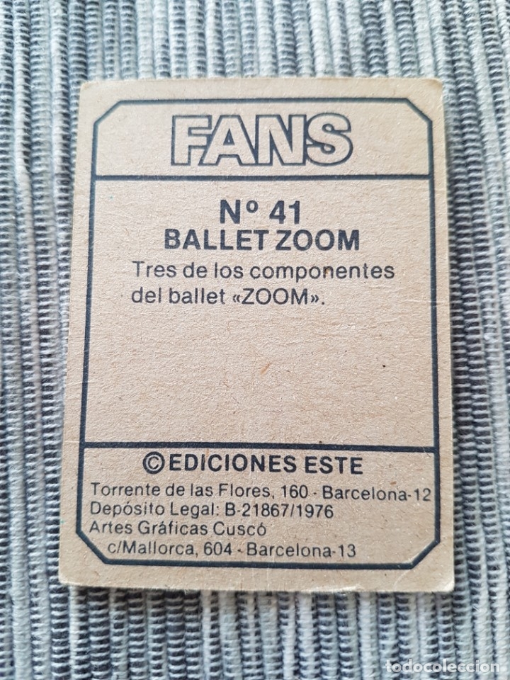 Coleccionismo cromos antiguos: FANS N&ordm; 41 BALLET ZOOM SIN PEGAR - Foto 2
