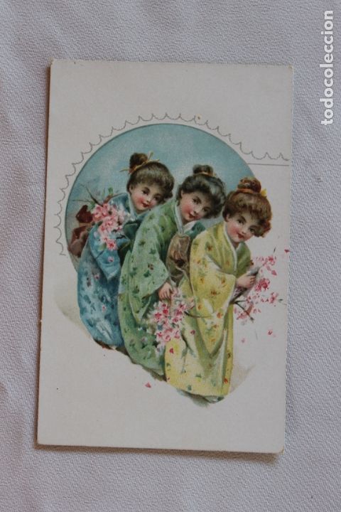 Collezionismo Figurine antiche: CROMO TRES NI&Ntilde;AS, LAS GALLETAS Y BIZCOCHOS DE VI&Ntilde;AS Y COMPA&Ntilde;IA