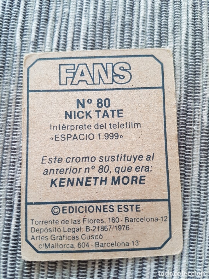 Coleccionismo cromos antiguos: FANS N&ordm; 80 NICK TATE COLOCA SIN PEGAR - Foto 2