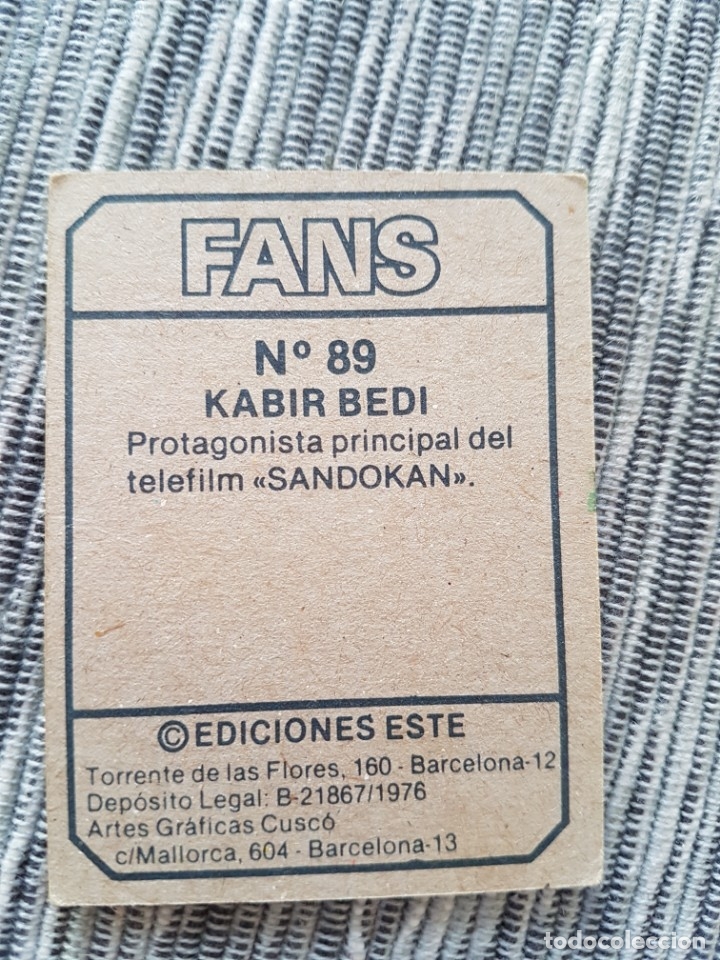 Coleccionismo cromos antiguos: FANS N&ordm; 89 KABIR DEBI SIN PEGAR - Foto 2