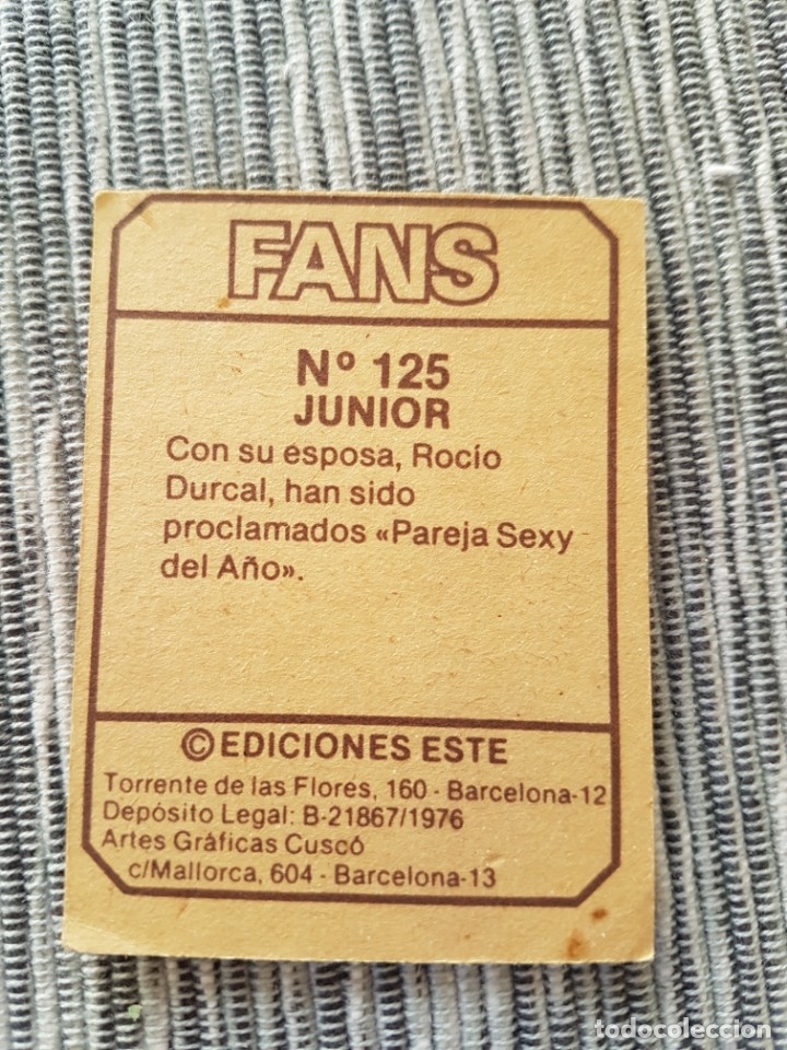 Coleccionismo cromos antiguos: FANS N&ordm; 125 JUNIOR SIN PEGAR - Foto 2