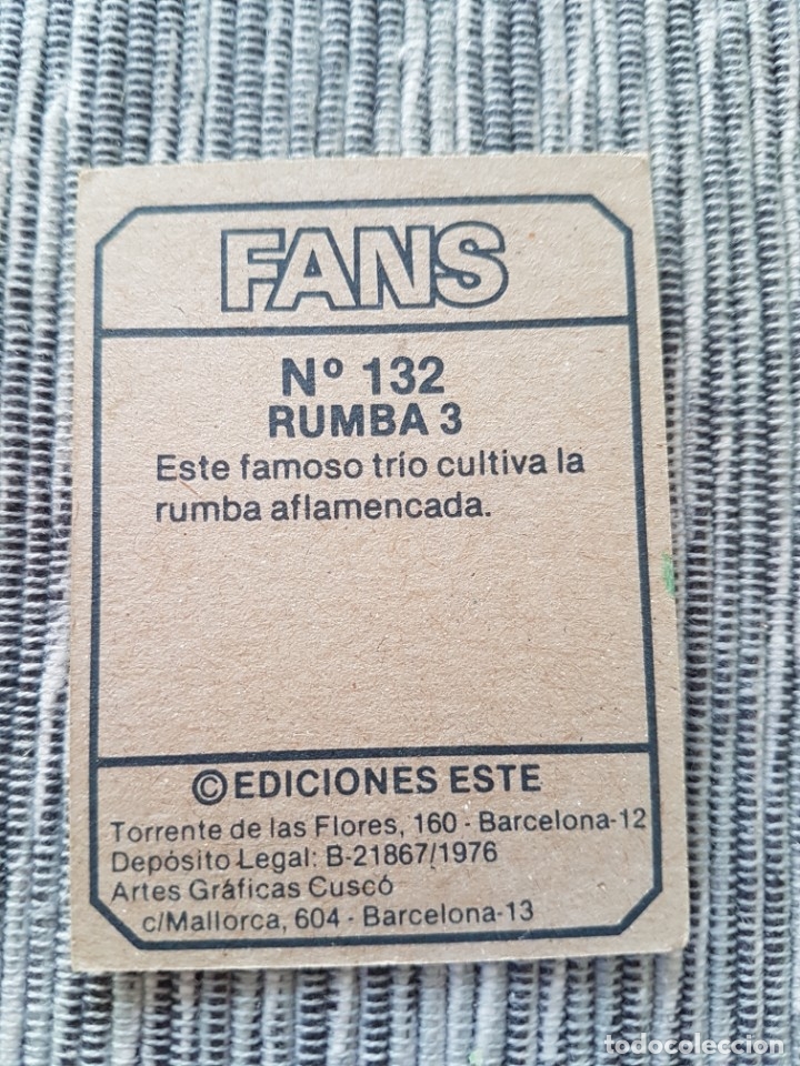 Coleccionismo cromos antiguos: FANS N&ordm; 132 RUMBA 3 SIN PEGAR - Foto 2