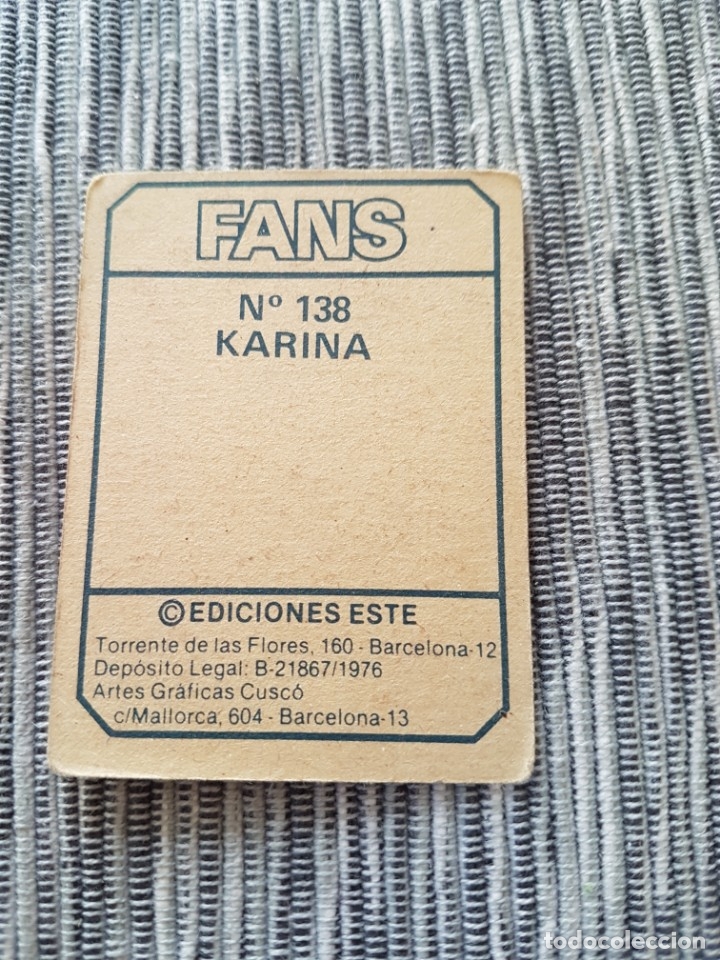Coleccionismo cromos antiguos: FANS N&ordm; 138 KARINA SIN PEGAR - Foto 2