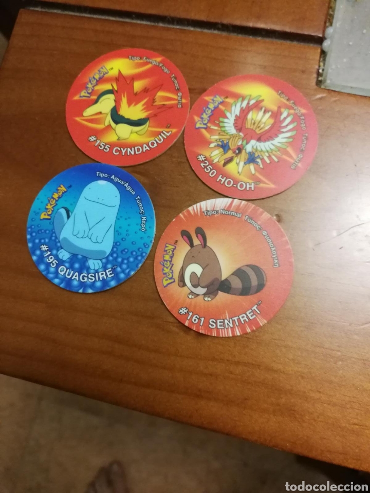 Coleccionismo cromos antiguos: Lote de 4 tazos Pok&eacute;mon - Foto 1