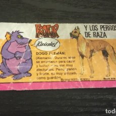 Coleccionismo Cromos antiguos: -CHICLE FOOFUR Y LOS PERROS DE RAZA 1988 : DOGO ALEMAN . BUBBLE GUM , GUMMI .. Lote 180129771