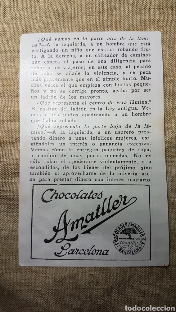 Coleccionismo cromos antiguos: Cromo religioso 40 chocolate amatller - Foto 2