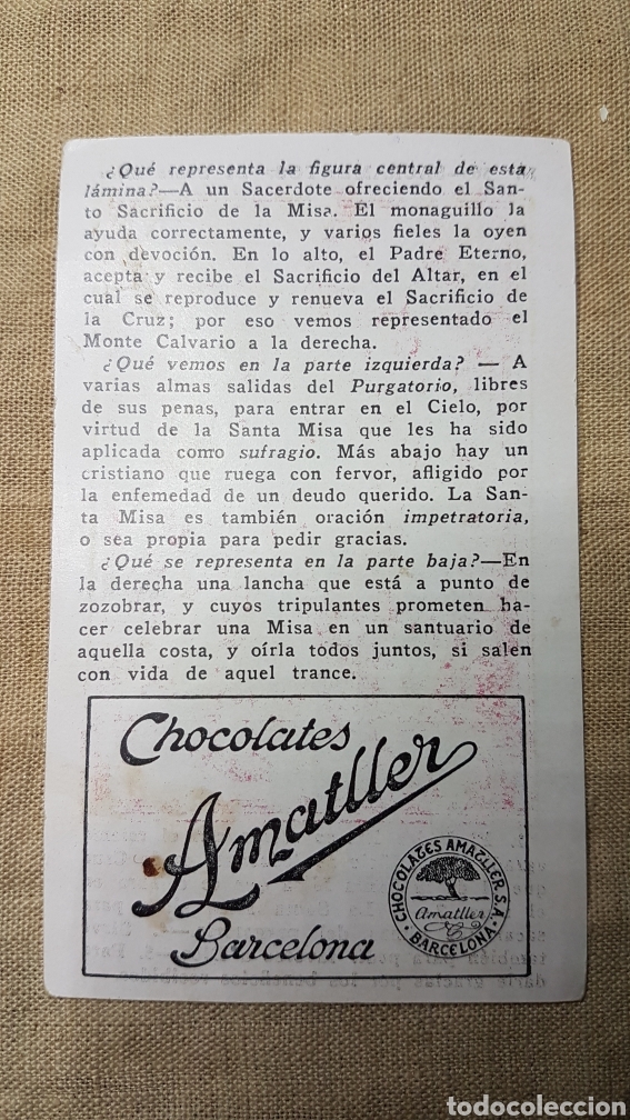Coleccionismo cromos antiguos: Cromo religioso 56 chocolate amatller - Foto 2