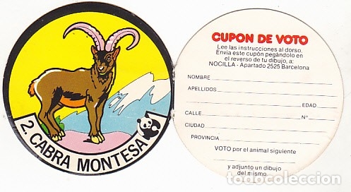 Coleccionismo Cromos antiguos: COLECCION NOCILLA VEN A LA PANDILLA DEL OSO PANDA CROMO CABRA MONTESA N&ordm; 2 NUNCA PEGADO