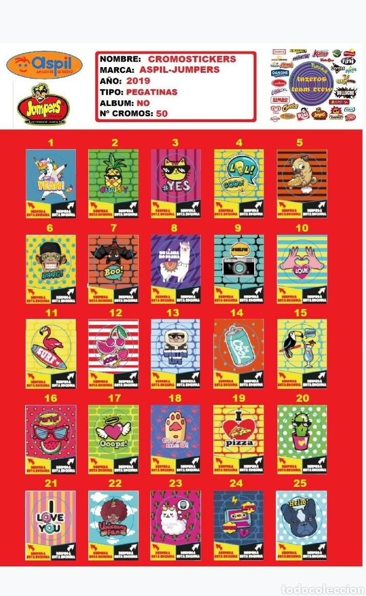 Coleccionismo cromos antiguos: CROMOSTICKERS 23 JUMPERS ASPIL 2019 - Foto 2