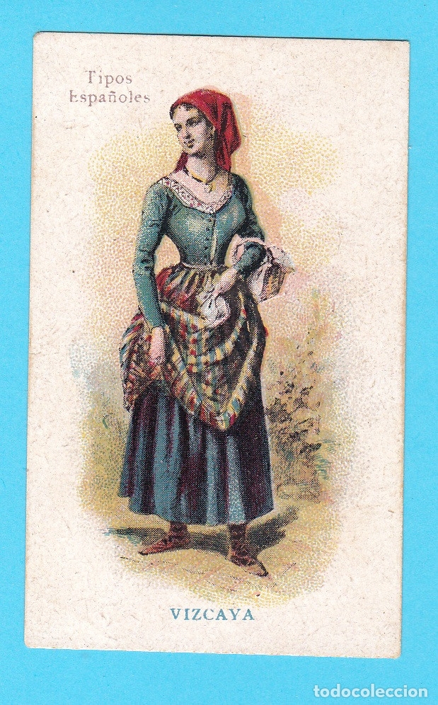 Coleccionismo cromos antiguos: TIPOS ESPA&Ntilde;OLES. MUJER DE VIZCAYA. - Foto 1