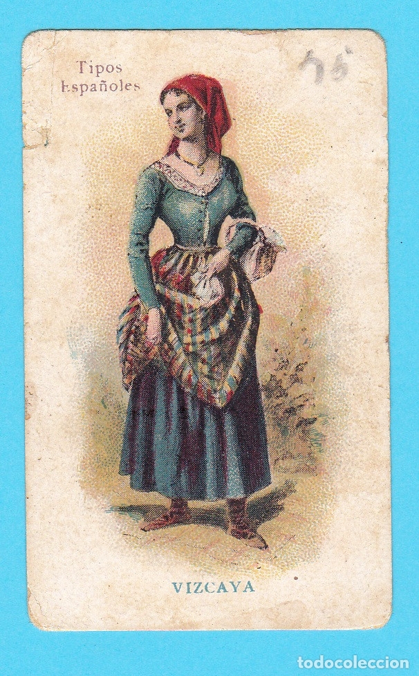 Coleccionismo cromos antiguos: TIPOS ESPA&Ntilde;OLES. MUJER DE VIZCAYA. - Foto 1